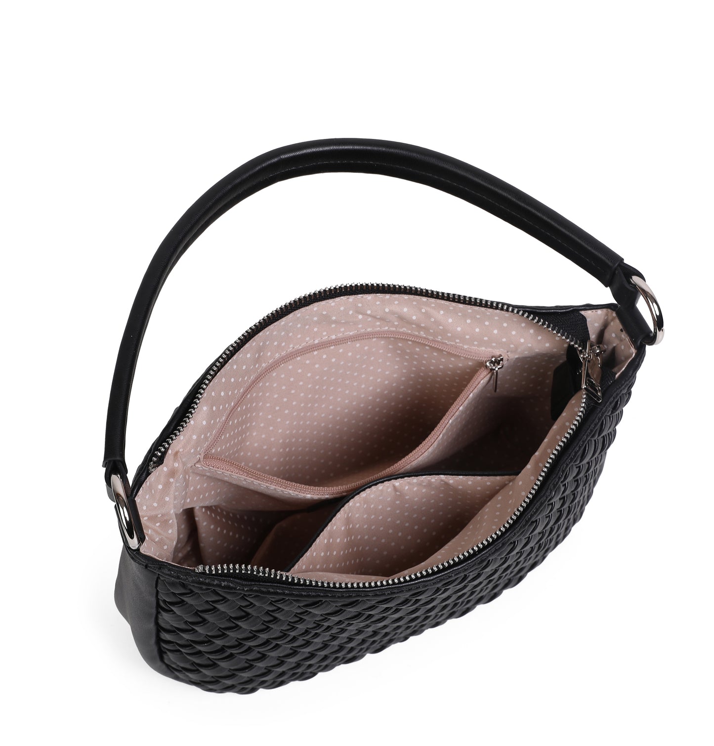 864001 Vesker, HARRIET Liten flettet bag - svart