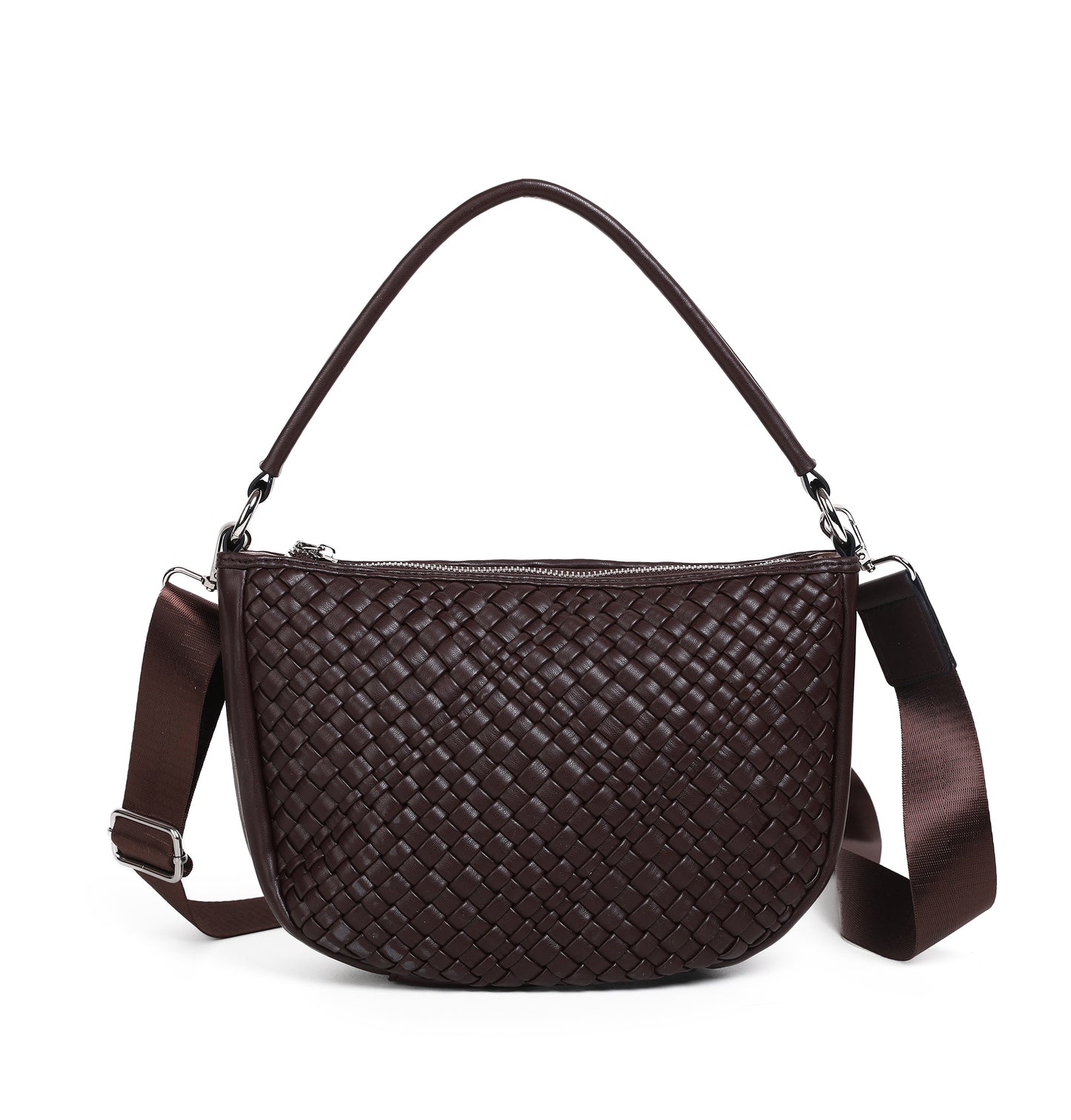 864011 Vesker, HARRIET Liten flettet bag - brun