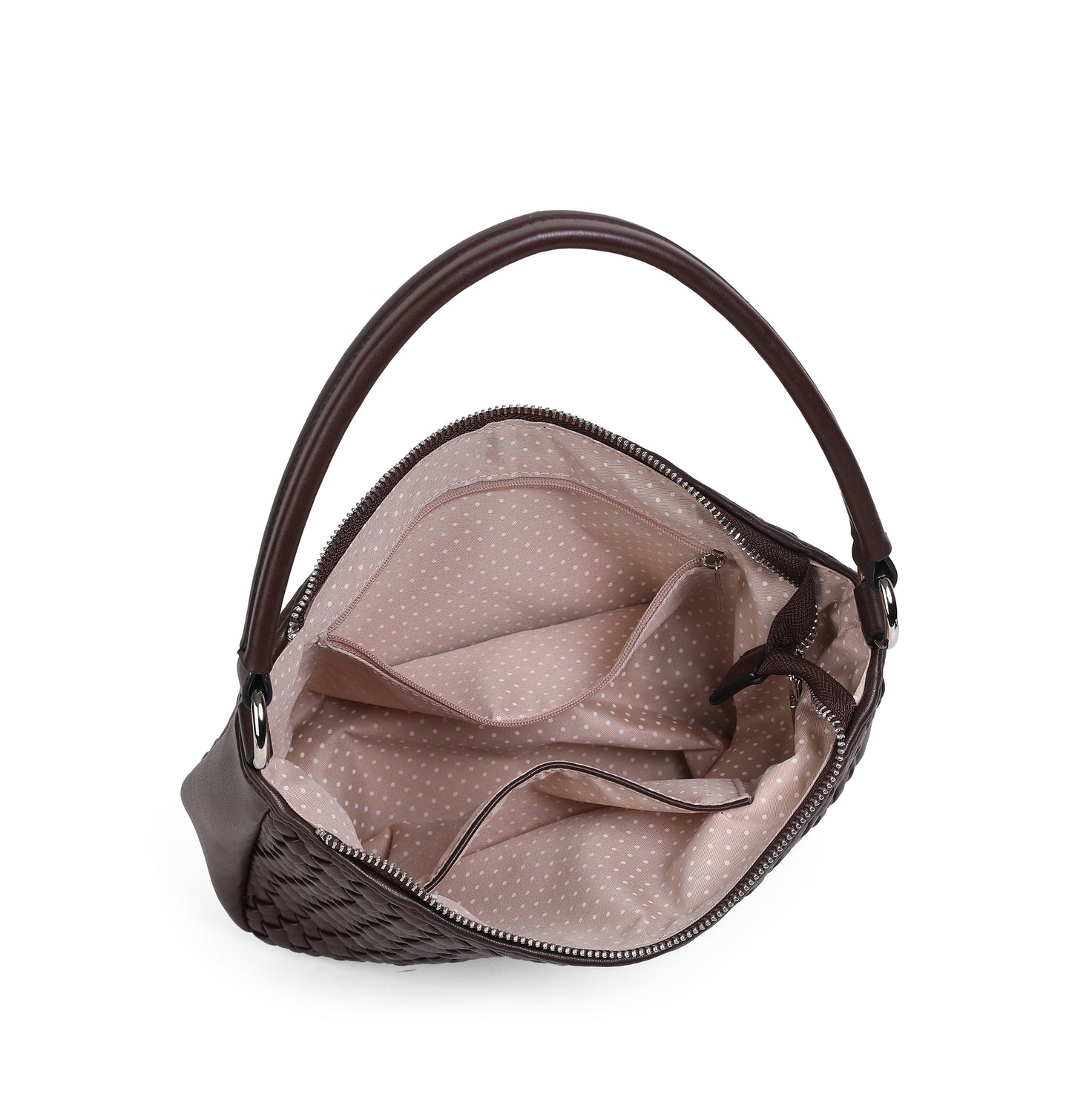 864011 Vesker, HARRIET Liten flettet bag - brun