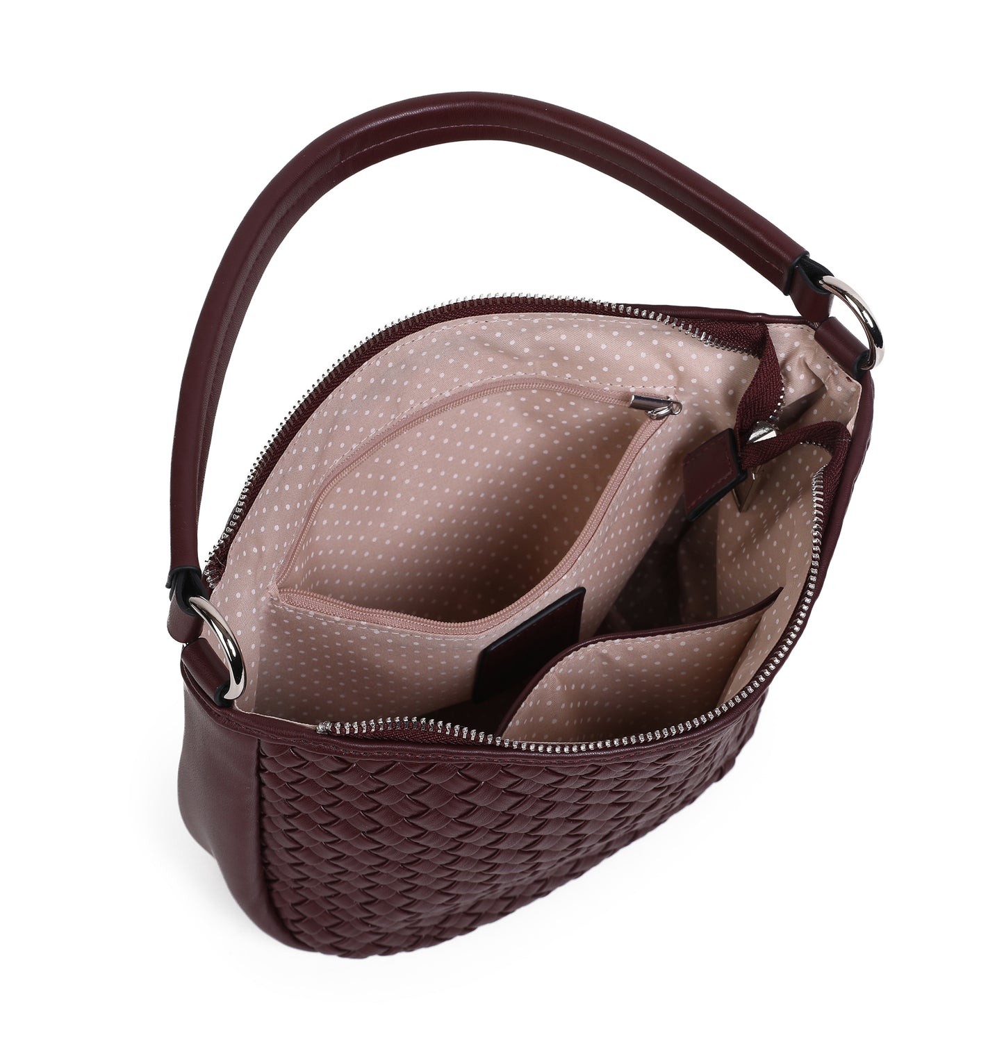 864021 Vesker, HARRIET Liten flettet bag - burgunder