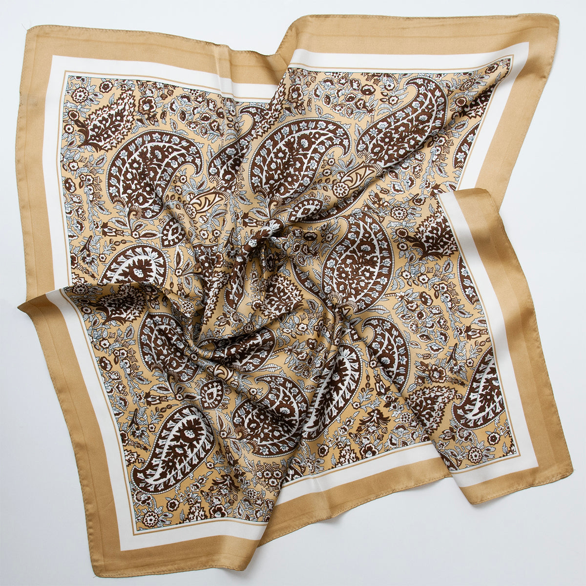 865805 Skjerf, lite skjerf med paisley mønster -beige