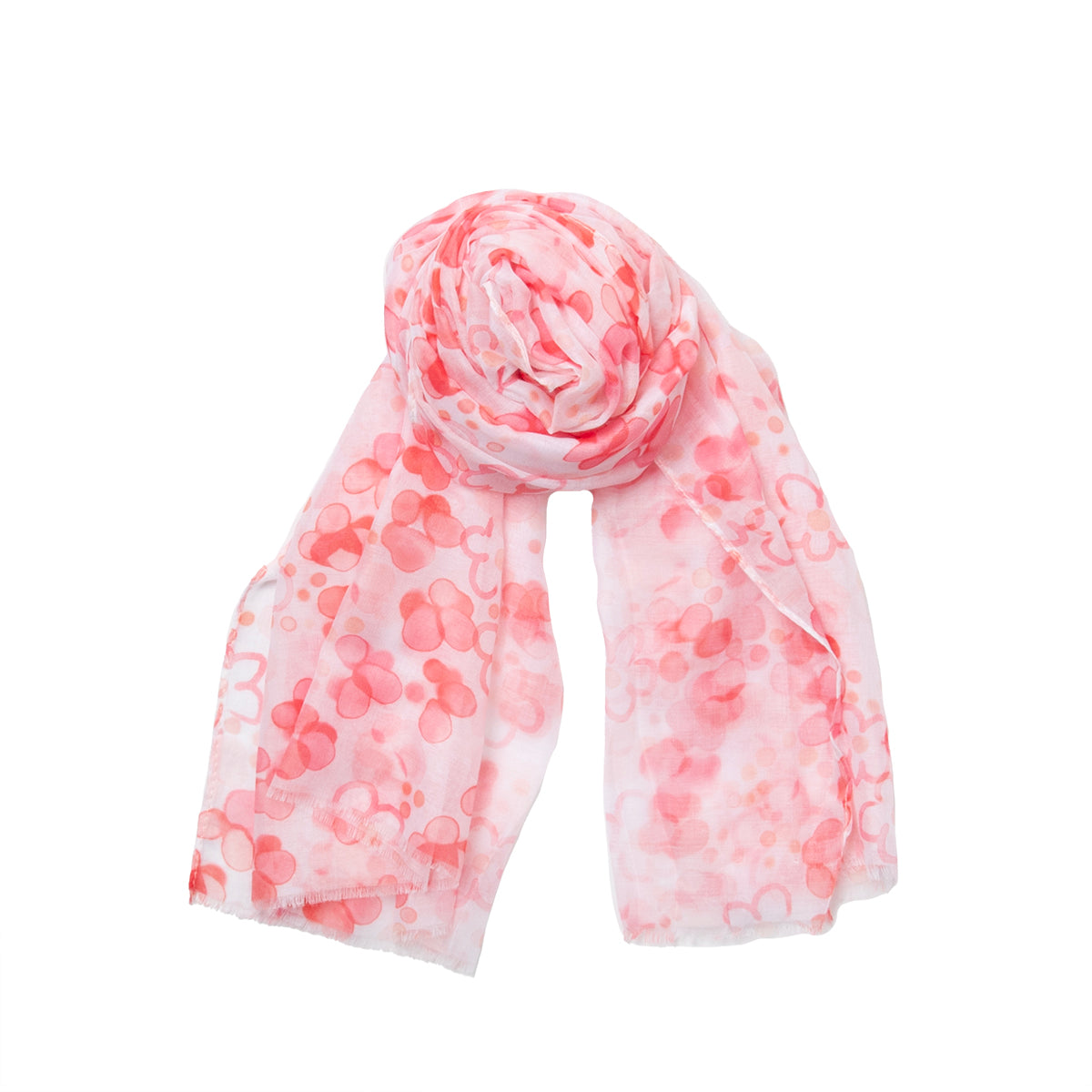 866923 Skjerf , Skjerf med duse blomster - rød