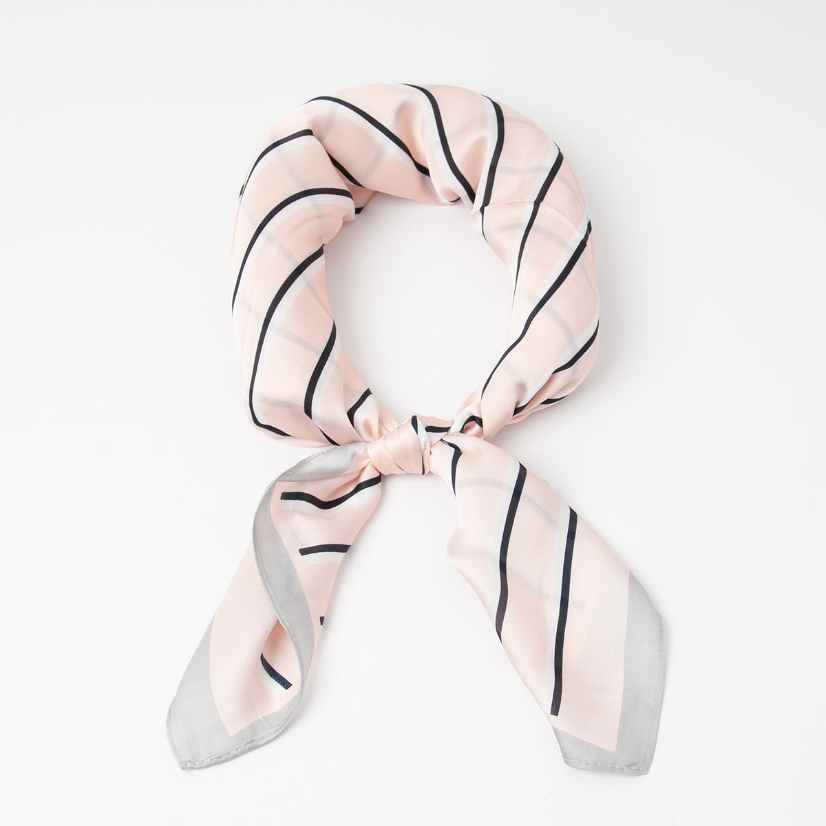 867736 Skjerf, lite skjerf striper lys rosa/svart