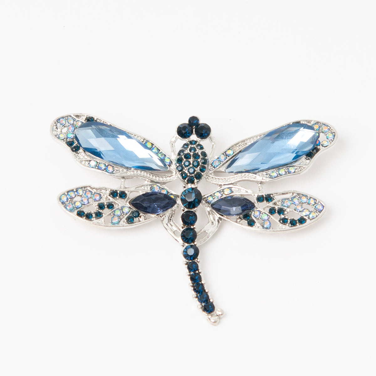 868246 Broche - Øyenstikker med strass stener - blå