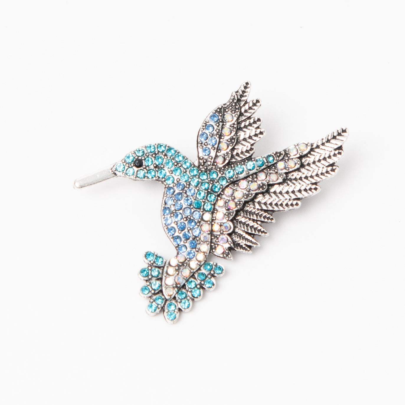 868546 Broche - Kolibri strass stener - blå