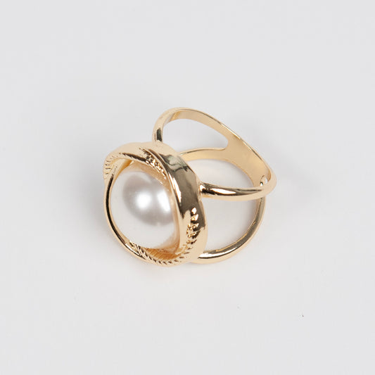 869262X Skjerf ring - STOR STR Skjerf ring enkel X - gullfarget