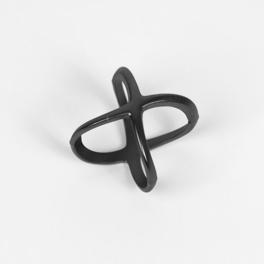 869200 Skjerf ring - Enkel ring X - matt svart