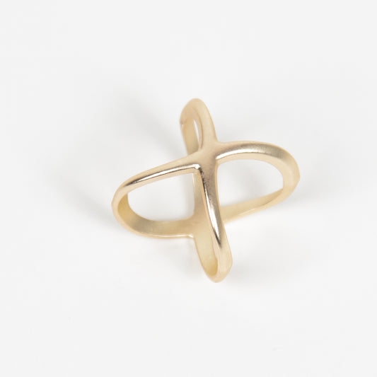 869261 Skjerf ring - Enkel ring X - matt gull