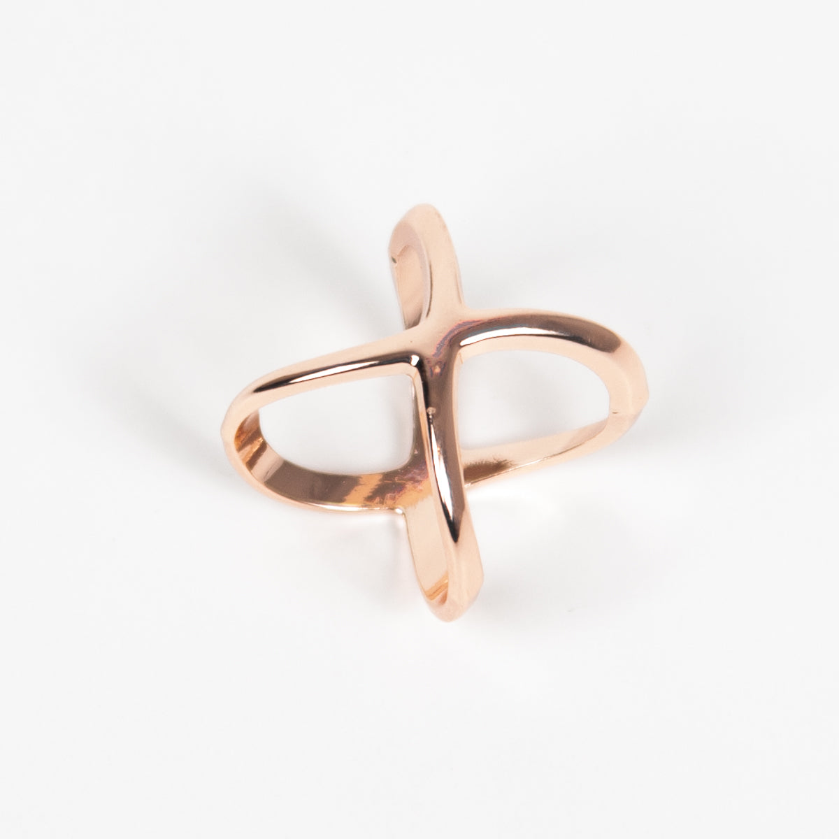 869269 Skjerf ring - Enkel ring X - rosegull