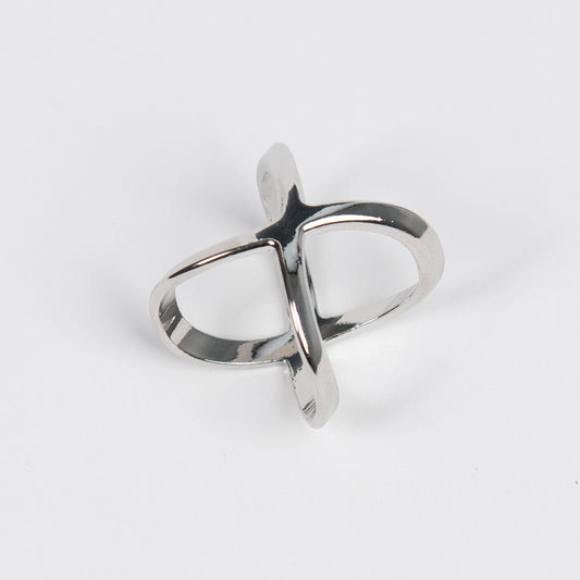 869286X Skjerf ring STOR STR - Enkel ring X - sølv