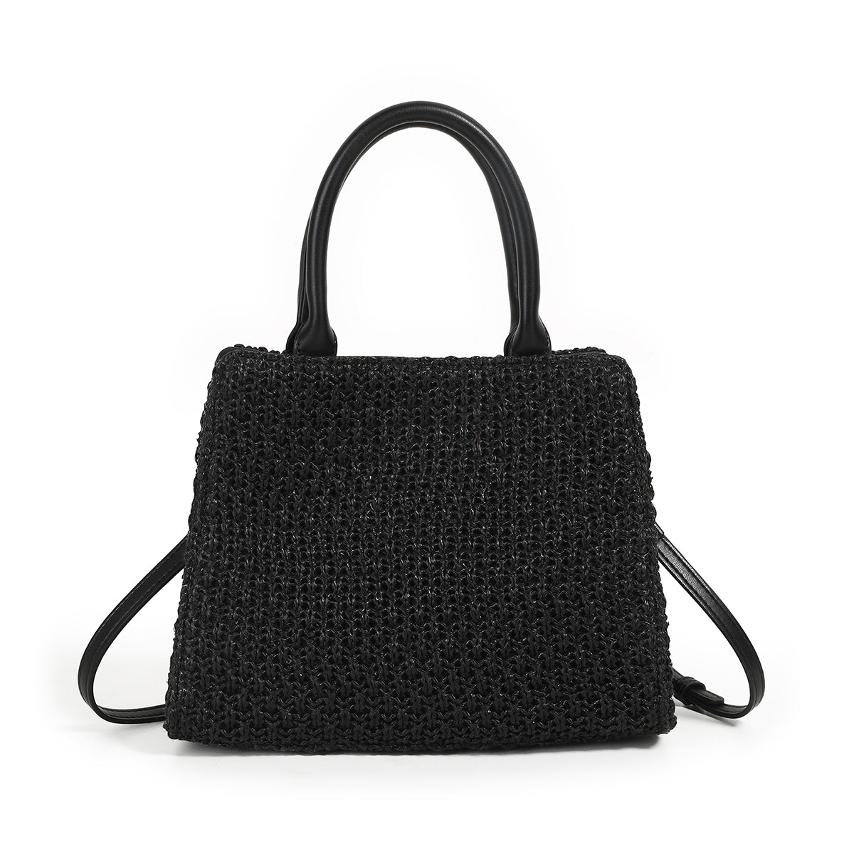 870001 Vesker, INDIA flettet shopper - svart