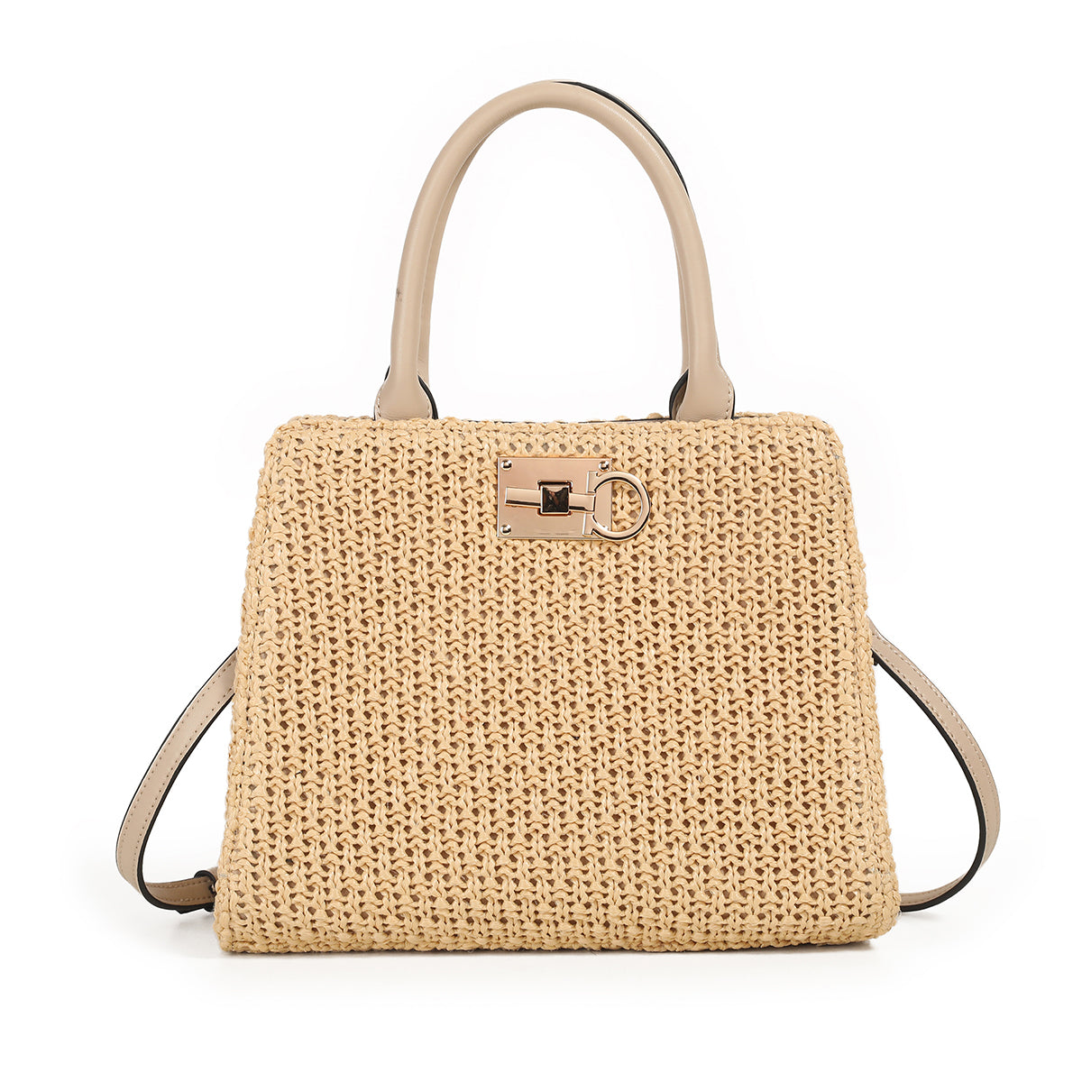 870005 Vesker, INDIA flettet shopper - beige
