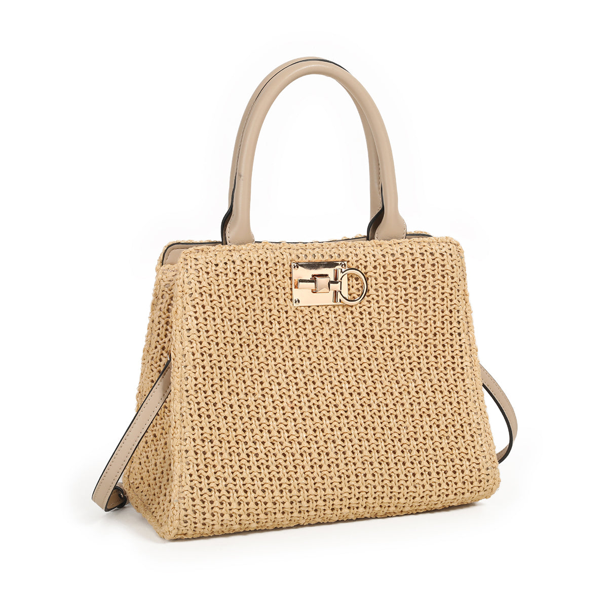 870005 Vesker, INDIA flettet shopper - beige