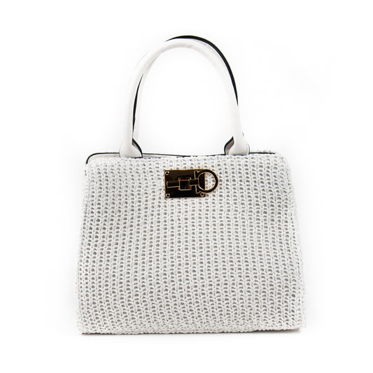 870015 Vesker, INDIA flettet shopper - cognac