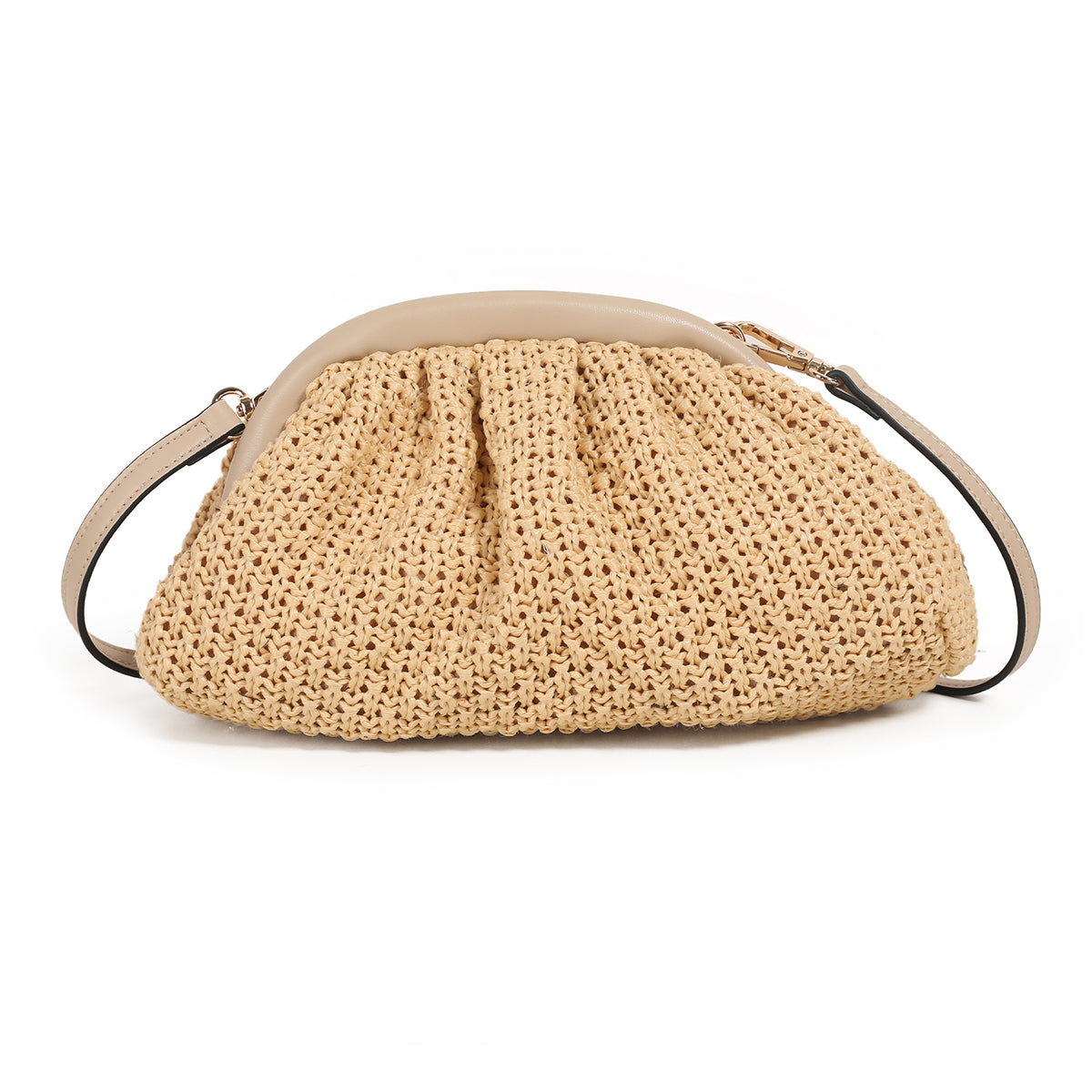 870305 Vesker, IDUN flettet myk clutch - beige