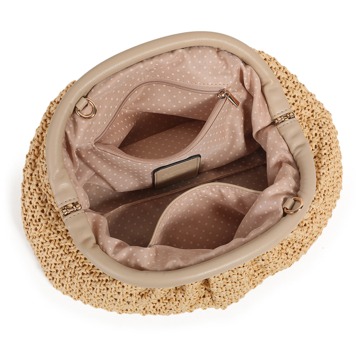 870305 Vesker, IDUN flettet myk clutch - beige