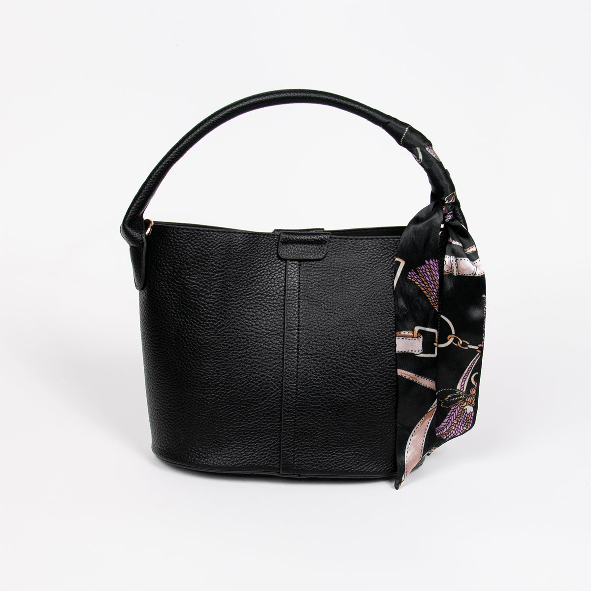 870601 Vesker, IBELIN liten bucketbag med skjerf - svart