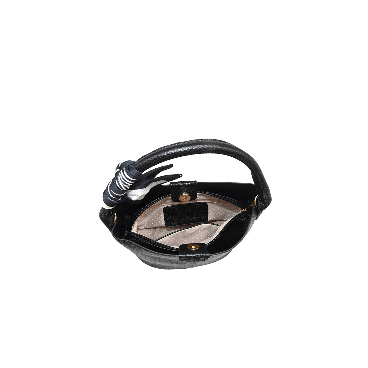 870601 Vesker, IBELIN liten bucketbag med skjerf - svart