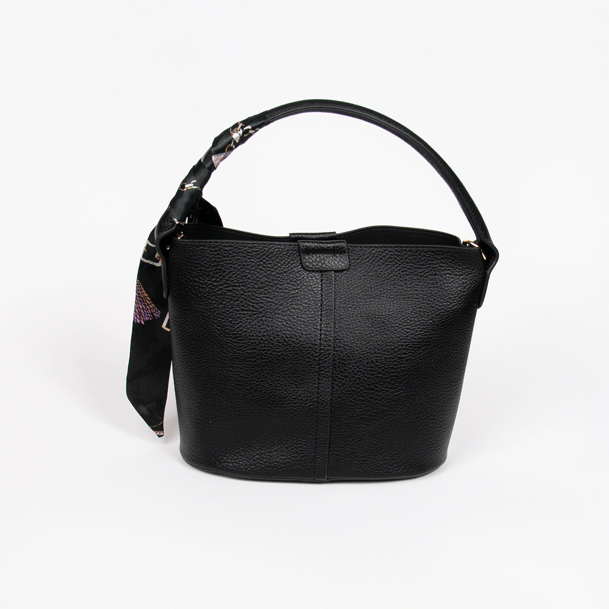 870601 Vesker, IBELIN liten bucketbag med skjerf - svart