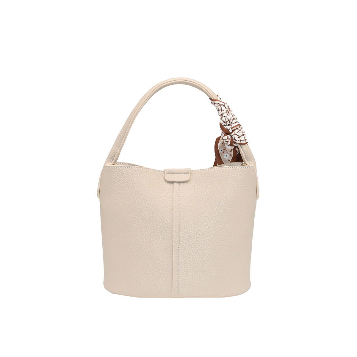870605 Vesker, IBELIN liten bucketbag med skjerf - beige