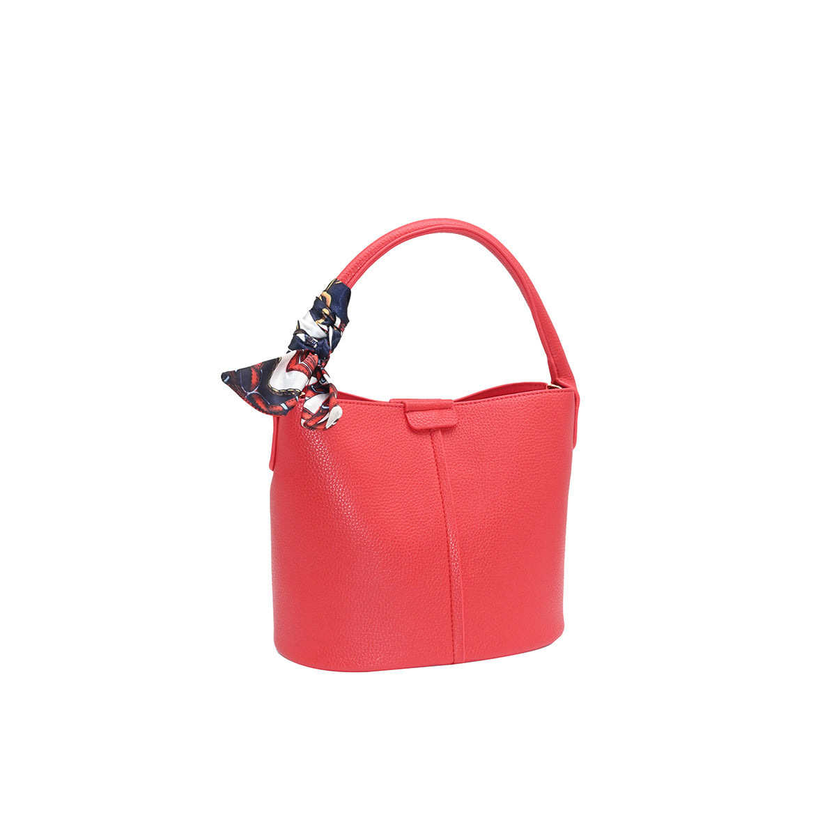 870623 Vesker, IBELIN liten bucketbag med skjerf - rød