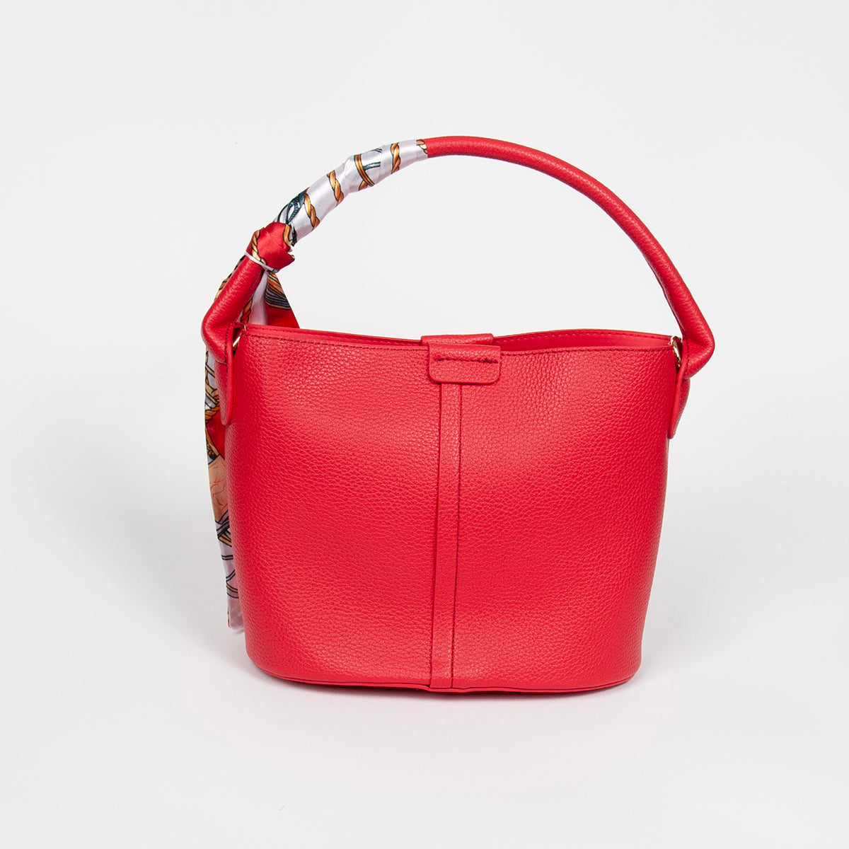 870623 Vesker, IBELIN liten bucketbag med skjerf - rød