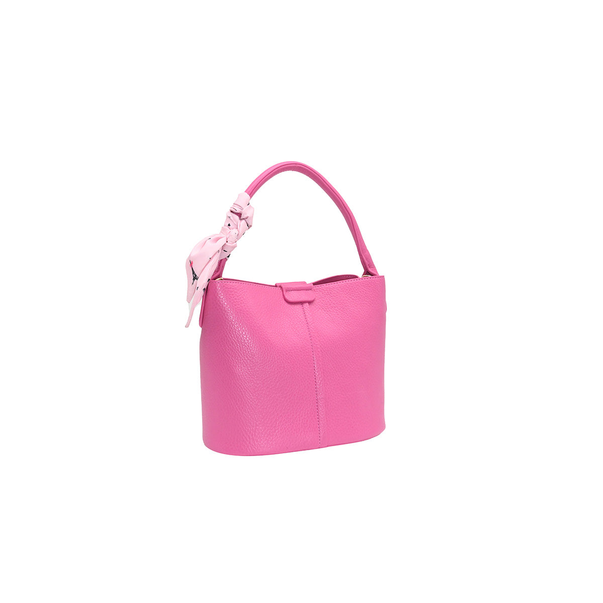 870632 Vesker, IBELIN liten bucketbag med skjerf - rosa