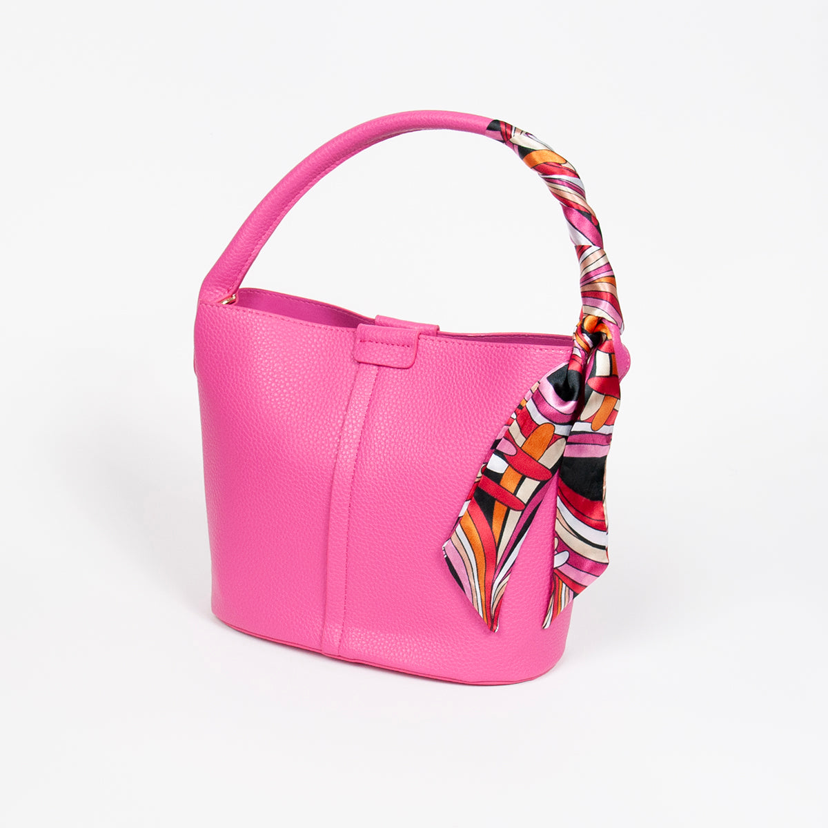 870632 Vesker, IBELIN liten bucketbag med skjerf - rosa