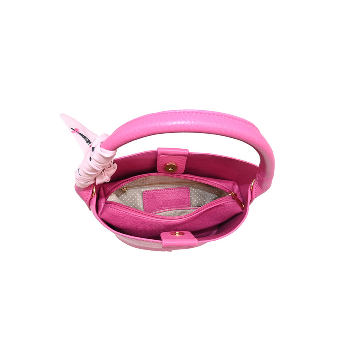 870632 Vesker, IBELIN liten bucketbag med skjerf - rosa