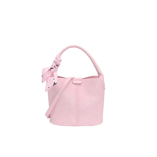 870636 Vesker, IBELIN liten bucketbag med skjerf - lys rosa