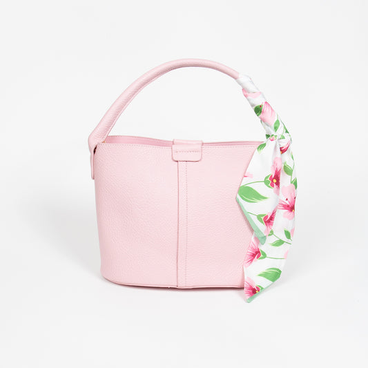 870636 Vesker, IBELIN liten bucketbag med skjerf - lys rosa