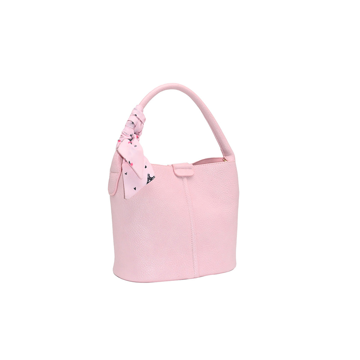 870636 Vesker, IBELIN liten bucketbag med skjerf - lys rosa