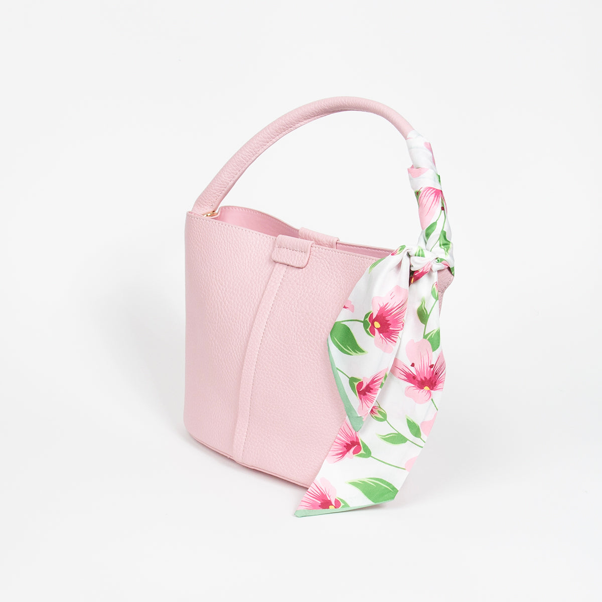 870636 Vesker, IBELIN liten bucketbag med skjerf - lys rosa