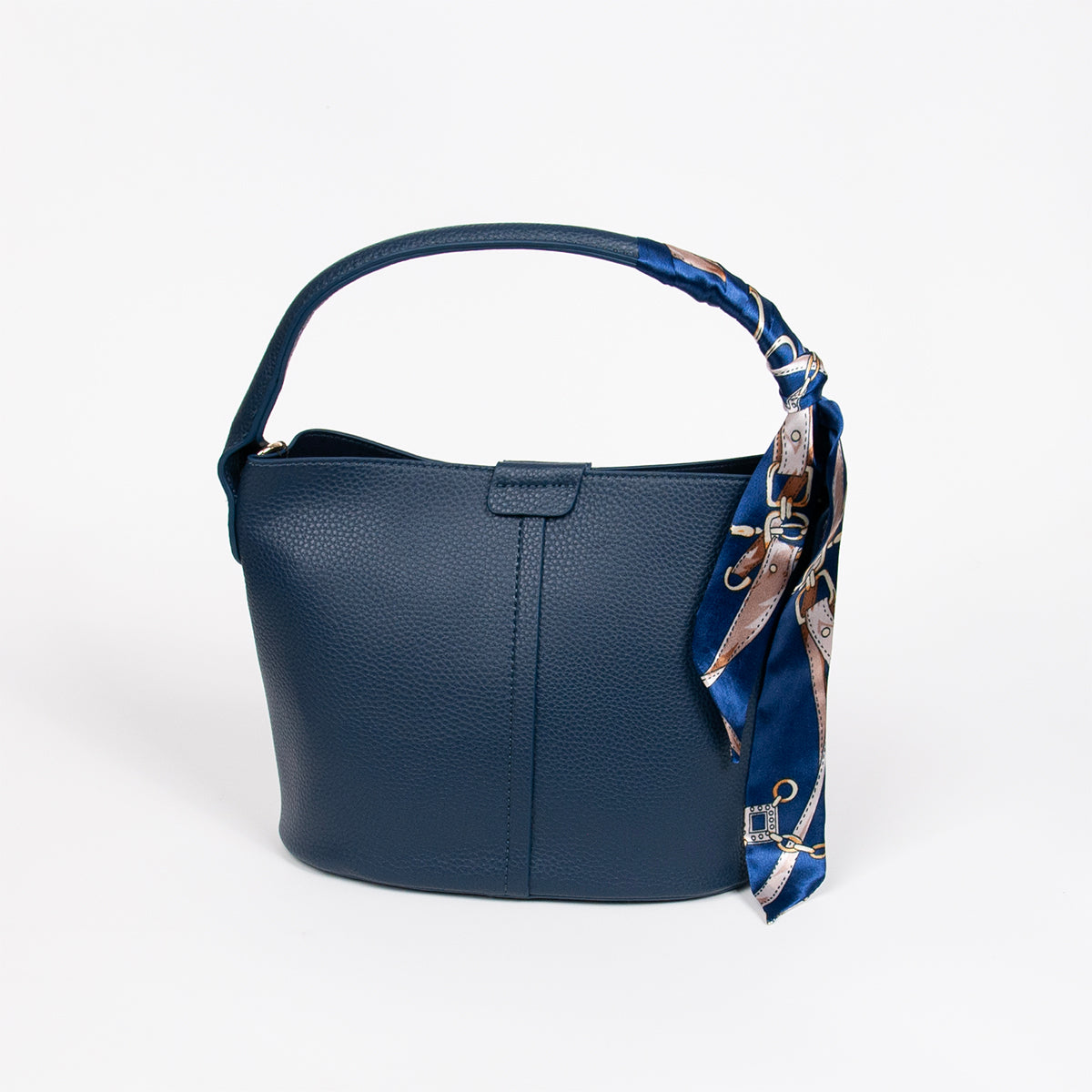 870641 Vesker, IBELIN liten bucketbag med skjerf - marine