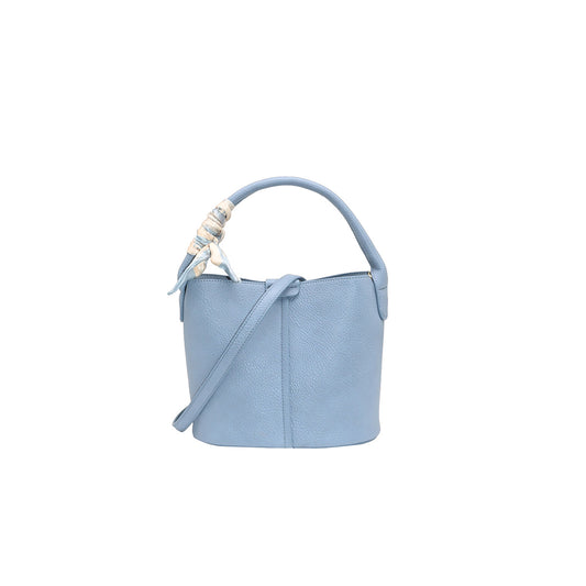 870646 Vesker, IBELIN liten bucketbag med skjerf - lys blå