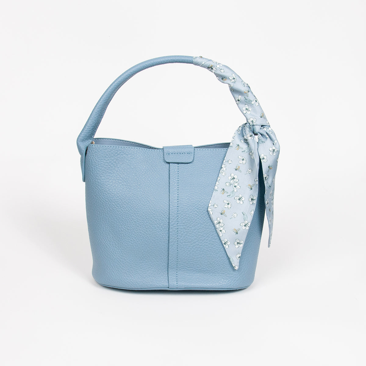 870646 Vesker, IBELIN liten bucketbag med skjerf - lys blå