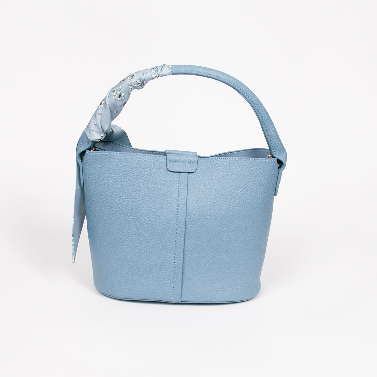 870646 Vesker, IBELIN liten bucketbag med skjerf - lys blå