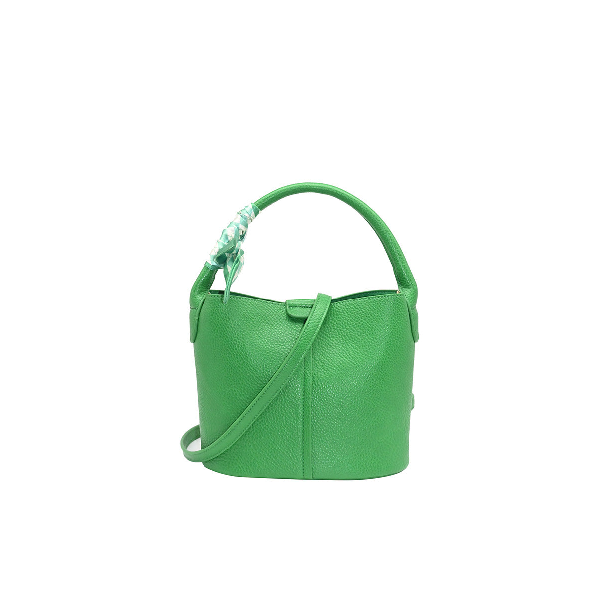 870655 Vesker, IBELIN liten bucketbag med skjerf - sterk grønn