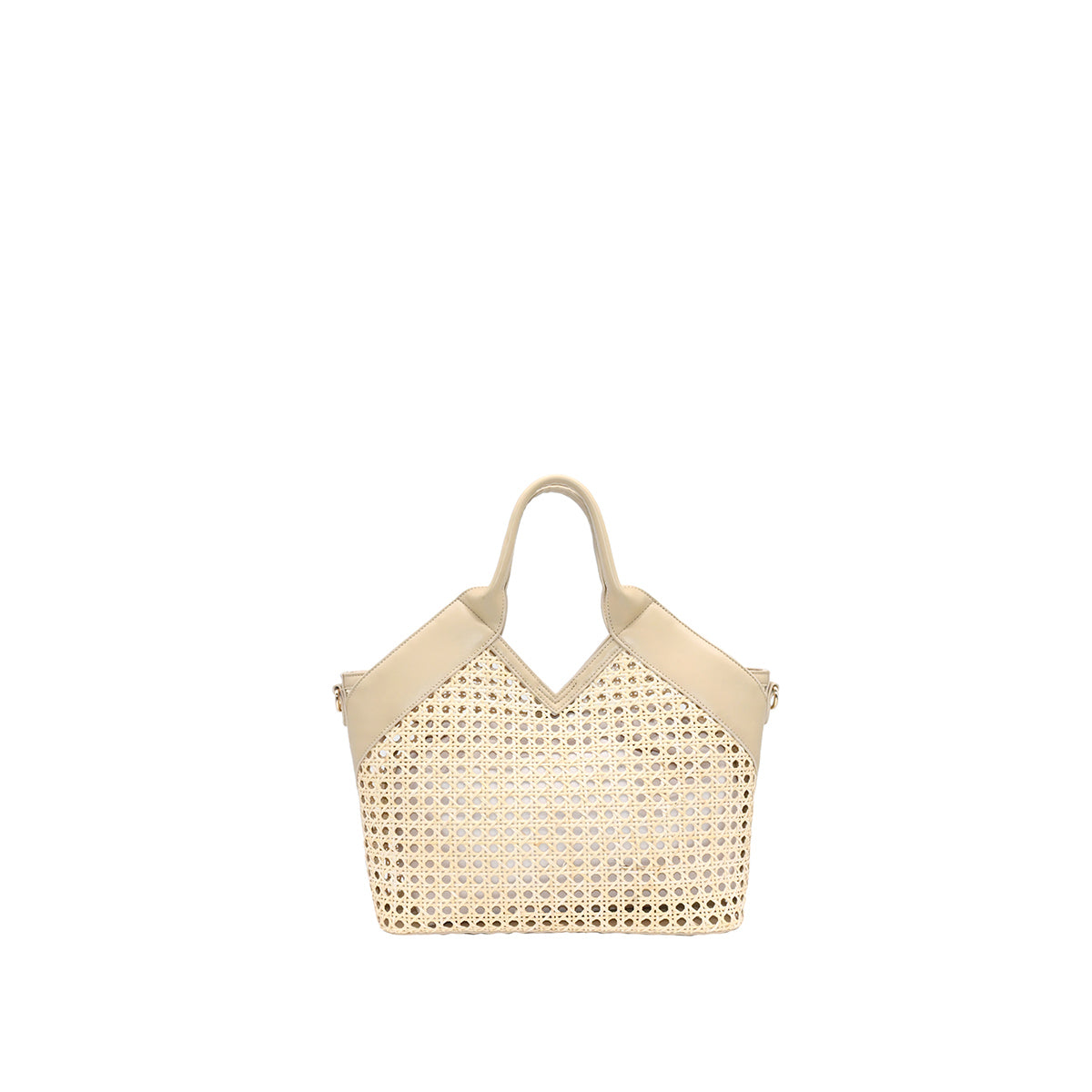 870705 Vesker, INEZ netting shopper med mønstret skulderrem - beige