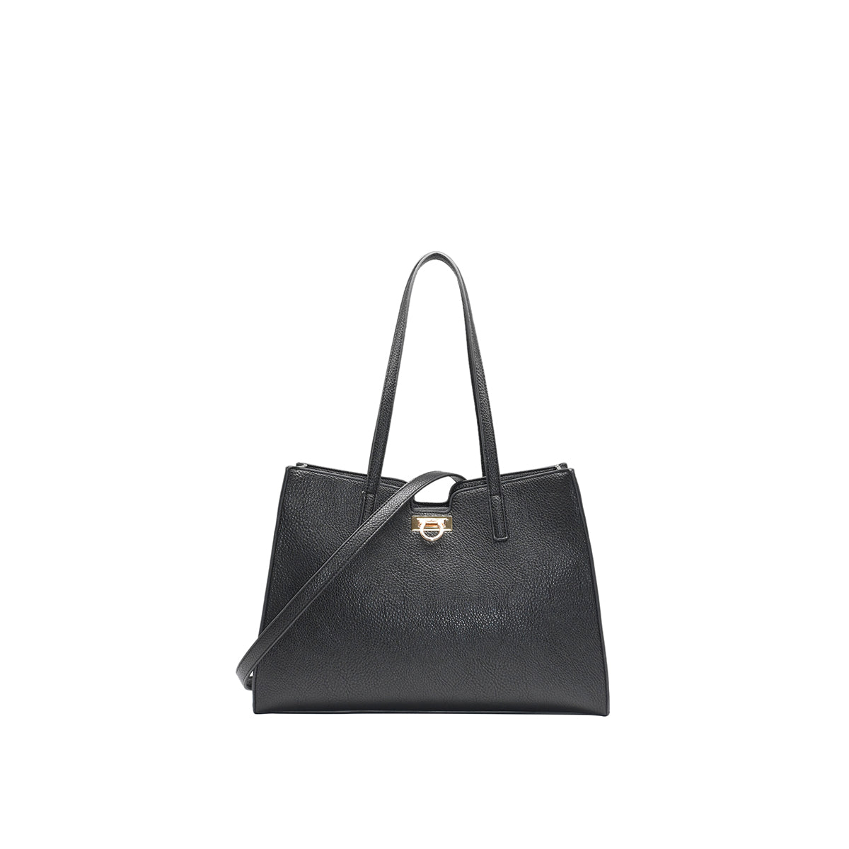 871101 Vesker, INE shopper med frontspenne  - svart