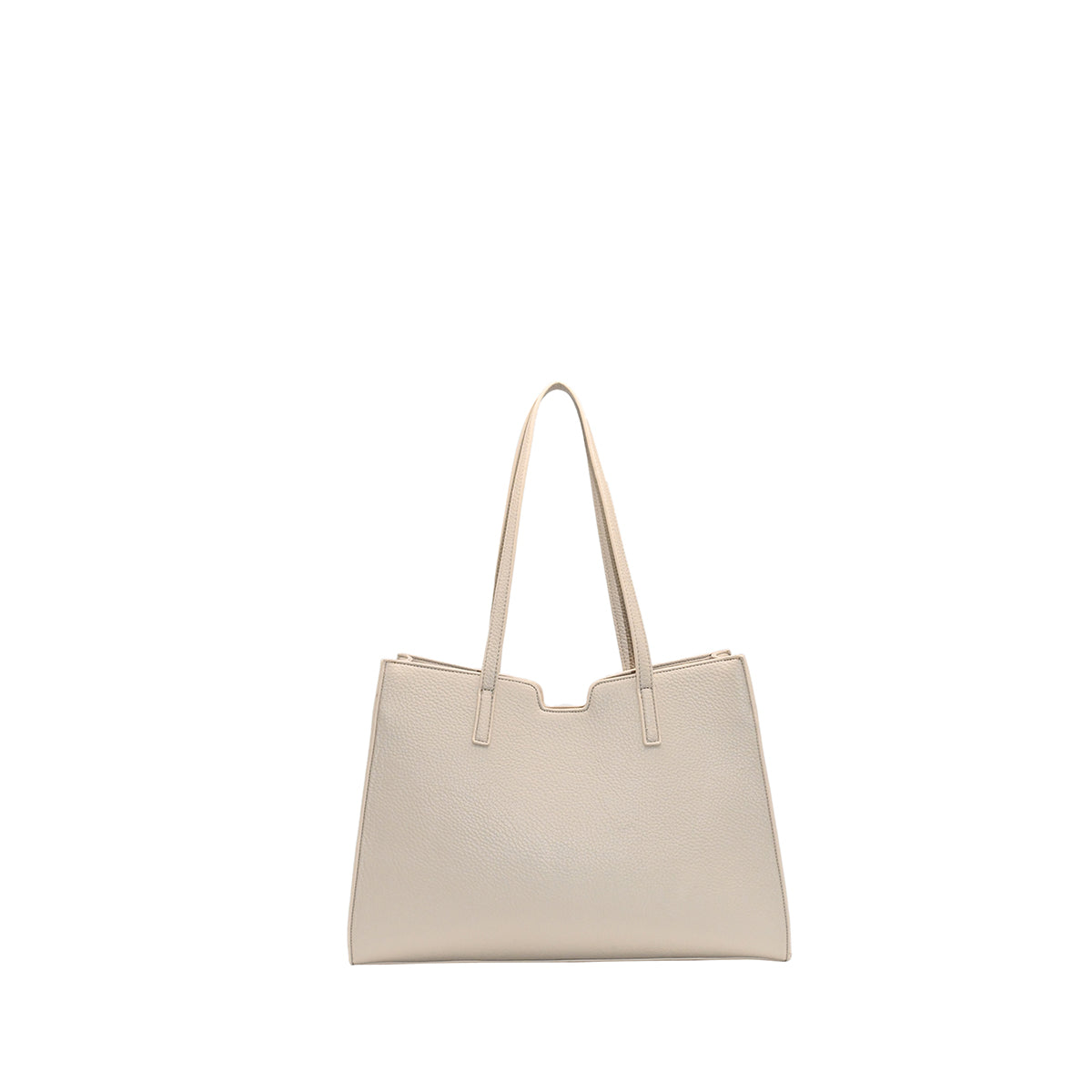 871105 Vesker, INE shopper med frontspenne  - beige