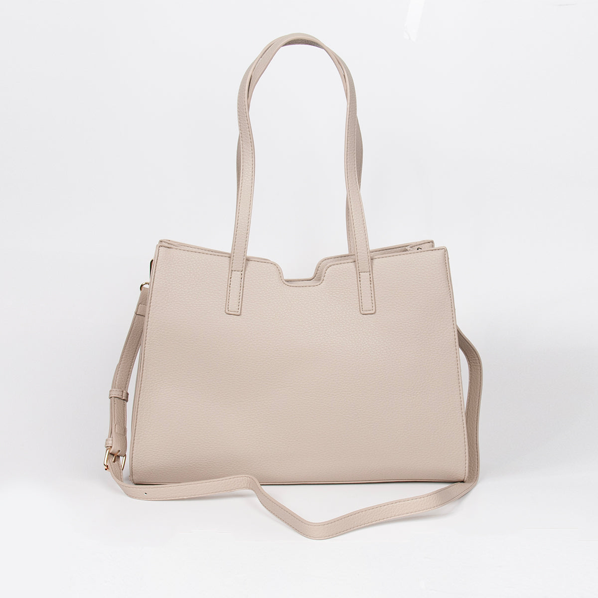 871105 Vesker, INE shopper med frontspenne  - beige