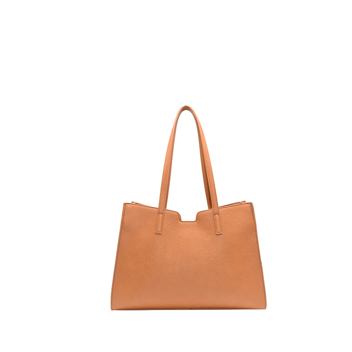 871115 Vesker, INE shopper med frontspenne  - cognac