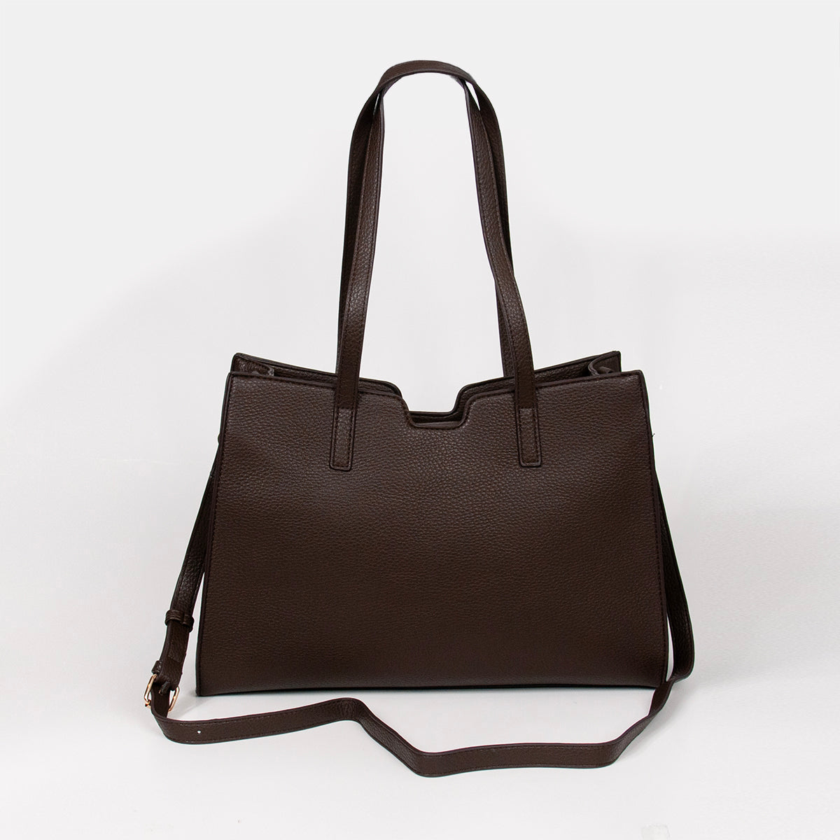 871115 Vesker, INE shopper med frontspenne  - cognac