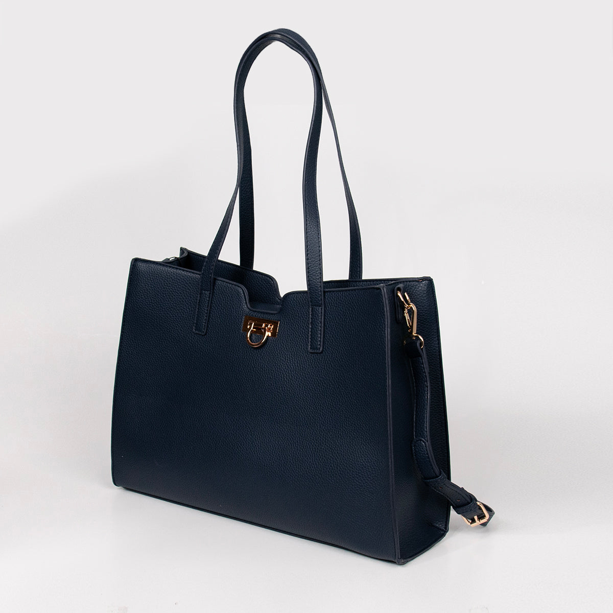 871141 Vesker, INE shopper med frontspenne  - marine