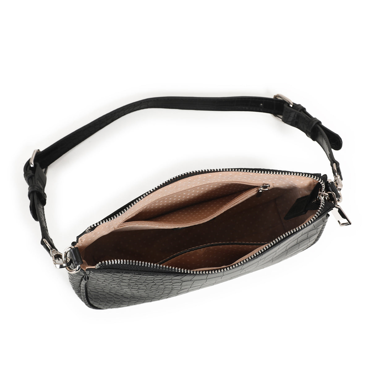 871301 Vesker, IVANA Croco clutch - svart