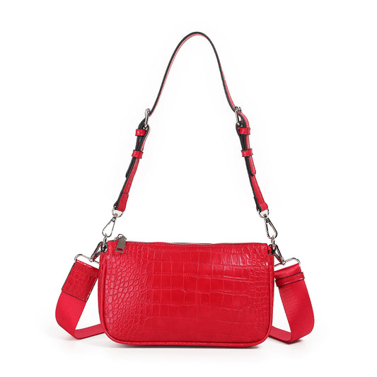 871323 Vesker, IVANA Croco clutch - rød