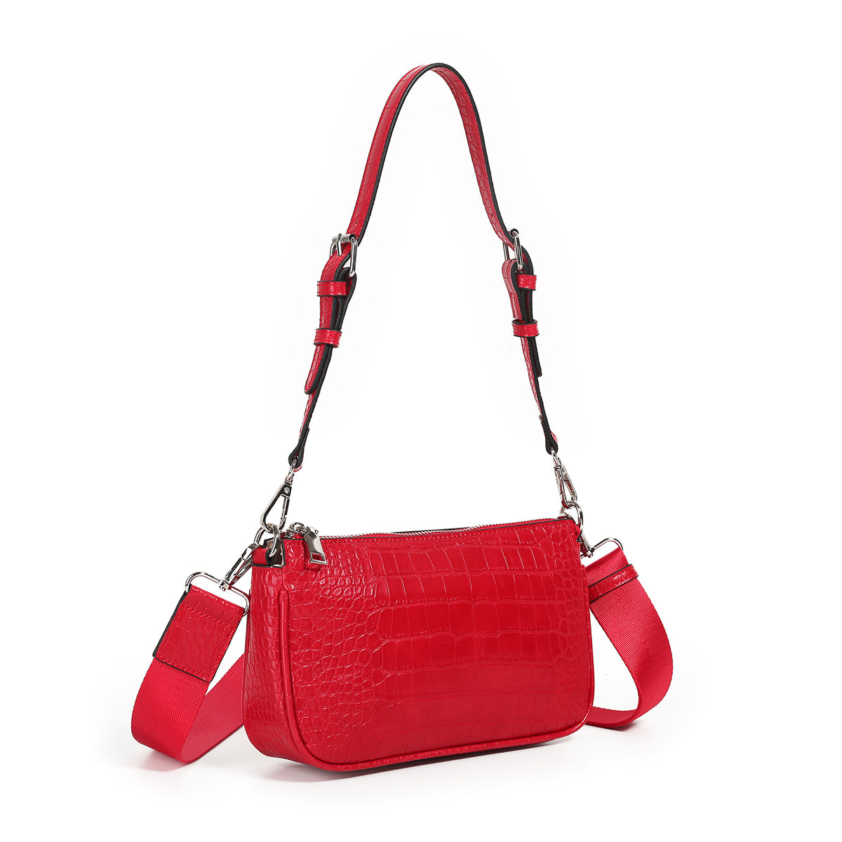 871323 Vesker, IVANA Croco clutch - rød