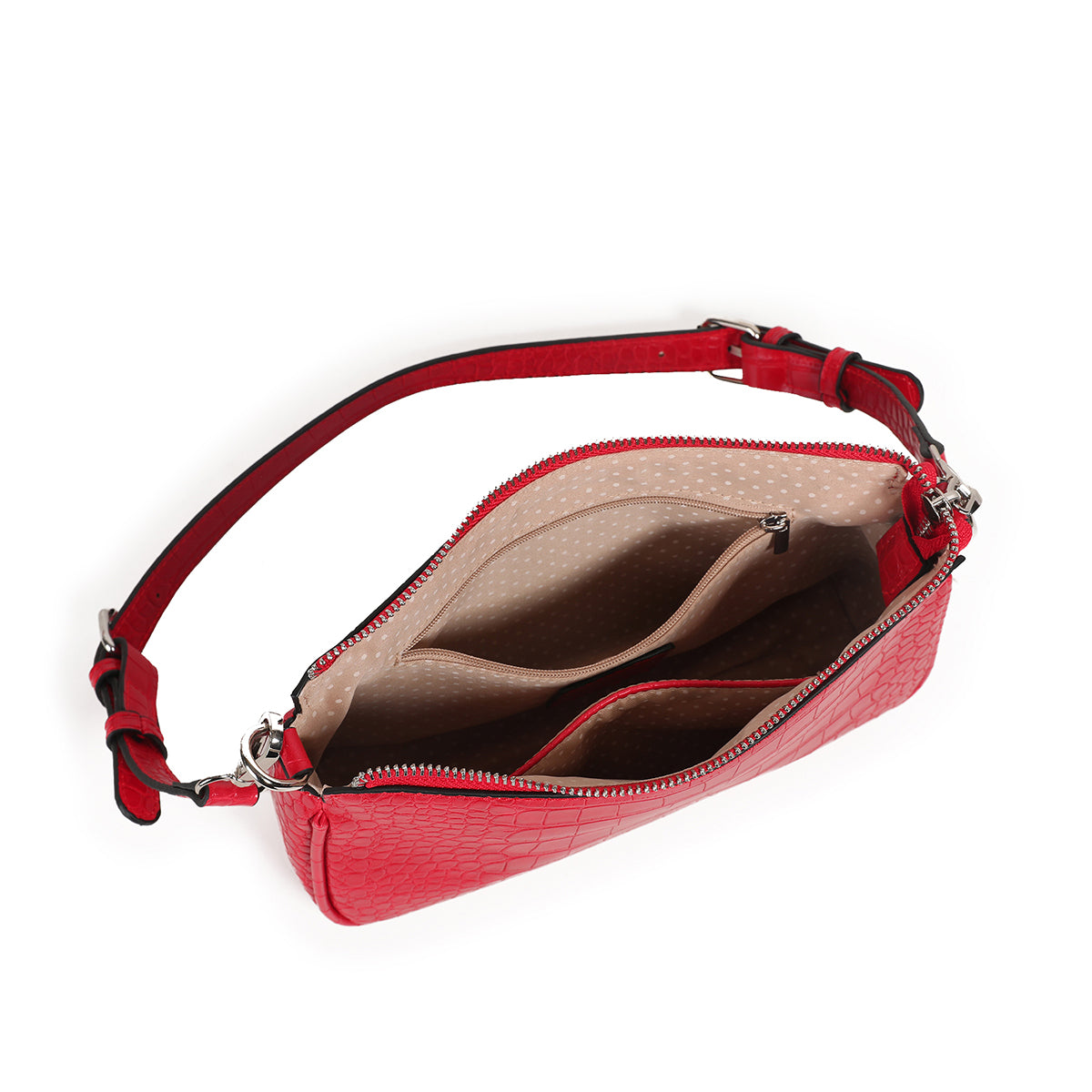 871323 Vesker, IVANA Croco clutch - rød