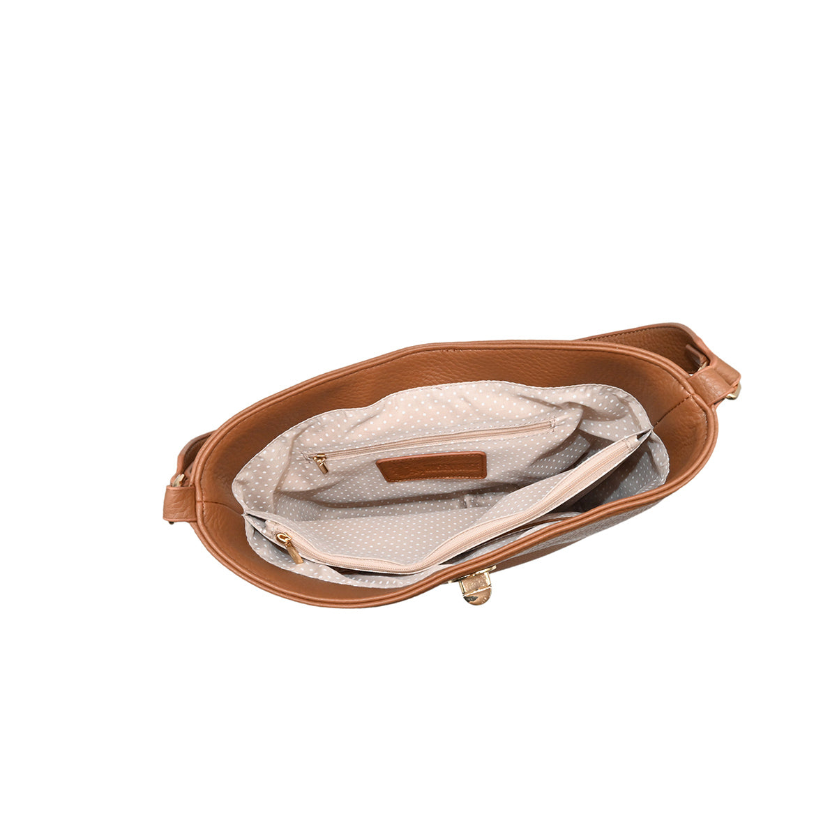 871415 Vesker, IIONA crossbag med frontspenne  - cognac